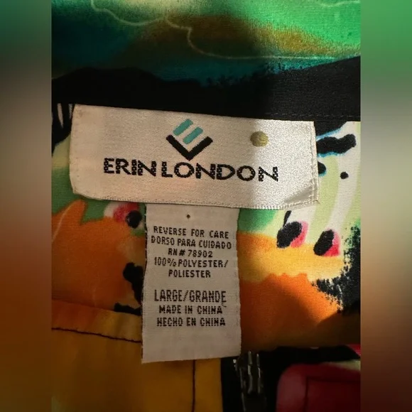 Vintage Erin London Tropical Safari Colorful Lightweight Jacket - Picture 7 of 14